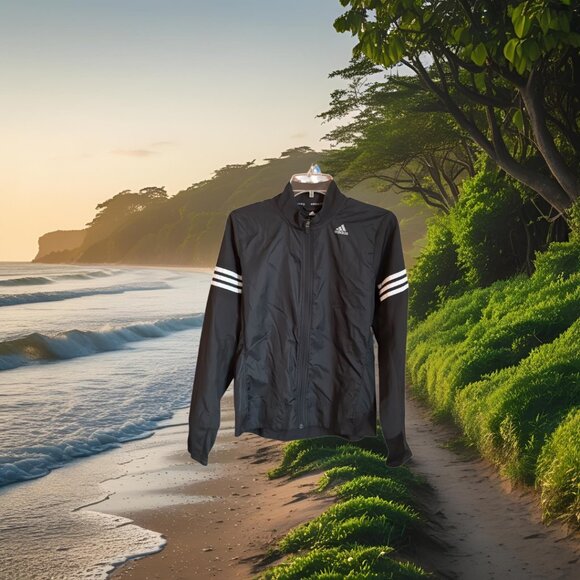 Women’s Adidas Running Response Windbreaker w/White Stripes in Size Small, NWOT - Picture 5 of 12